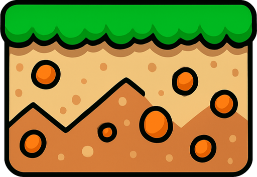 make a mario ground.
In-Game asset.  2d.  High contrast.  No shadows