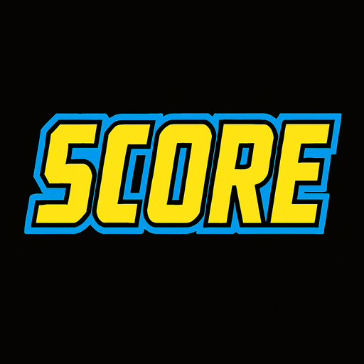 Display icon that says score sci fi comic style font.
In-Game asset.  2d.  High contrast.  No shadows