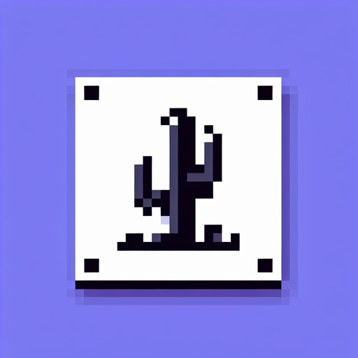 2D Black Pixel Art Cactus.
Single Game Texture. In-Game asset. 2d. Blank background. High contrast. No shadows.