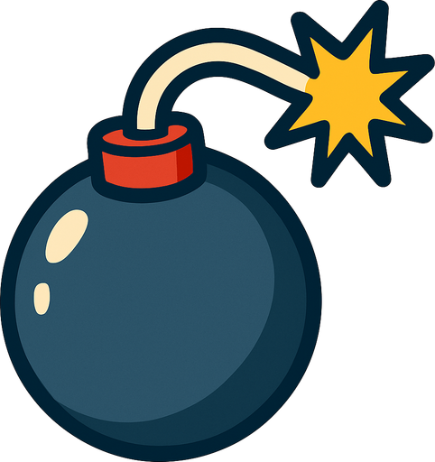 bomba.
In-Game asset.  2d.  High contrast.  No shadows