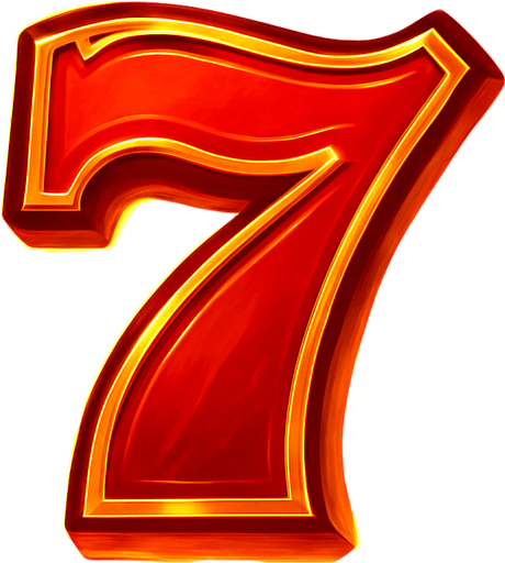 Crea un asset para el símbolo 'C' de Megaways: el Número 7 de la Suerte.
El dígito '7' estilizado, en color dorado o rojo vibrante, con un aura brillante o un ligero efecto de fuego/energía. Tipografía audaz y elegante. Debe transmitir suerte y la promesa de un gran premio (30x). Estilo de casino festivo. Fondo transparente.
In-Game asset.  2d.  High contrast.  No shadows