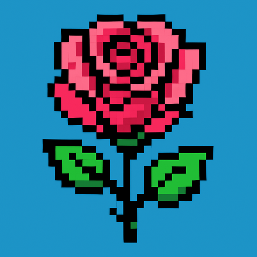 roza de pixeles.
In-Game asset.  2d.  High contrast.  No shadows
