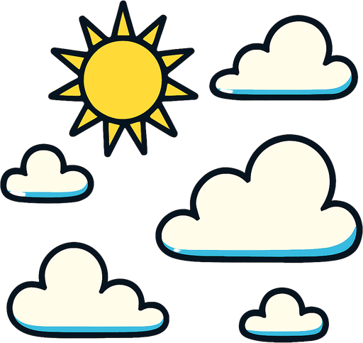 Cielo despejado y soleado.
In-Game asset.  2d.  High contrast.  No shadows