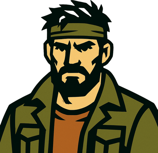 man.
In-Game asset.  2d.  High contrast.  No shadows