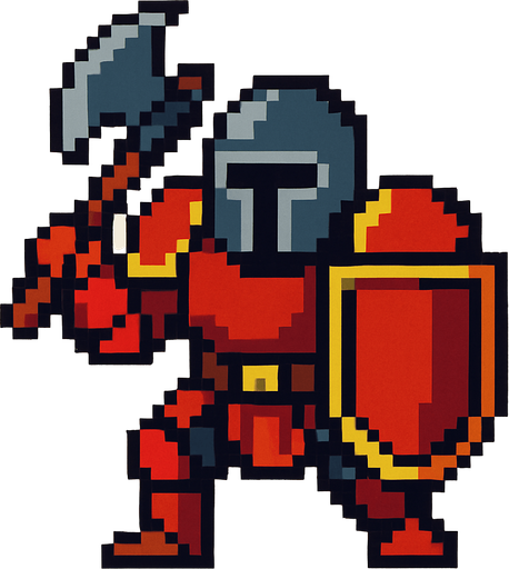 orta çağ düşman pixel art.
In-Game asset.  2d.  High contrast.  No shadows