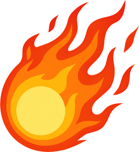 fireball.
In-Game asset.  2d.  High contrast.  No shadows
