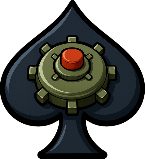 Just the spade from this image with a land mine in the center of it.