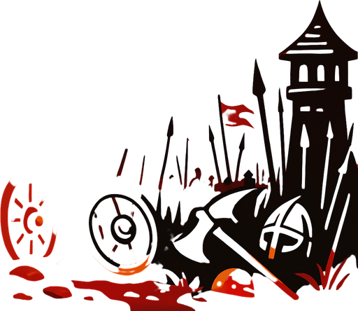 Orta çağ dönemi için savaş arka planı.
In-Game asset.  2d.  High contrast.  No shadows