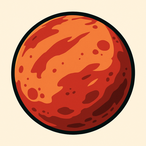 mars gezegeni.
In-Game asset.  2d.  High contrast.  No shadows