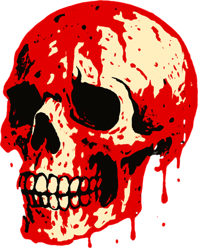 Skull head bloody.
In-Game asset.  2d.  High contrast.  No shadows