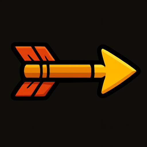 arrow bullet.
In-Game asset.  2d.  High contrast.  No shadows