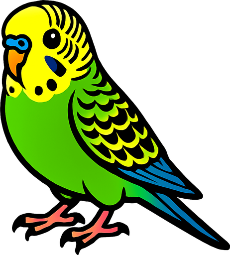 Budgerigar.
In-Game asset.  High contrast.  No shadows