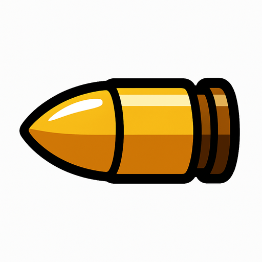 bullet.
In-Game asset.  2d.  High contrast.  No shadows