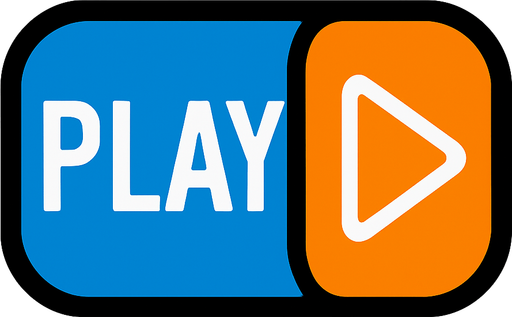 Play button for portal video game.
In-Game asset.  2d.  High contrast.  No shadows