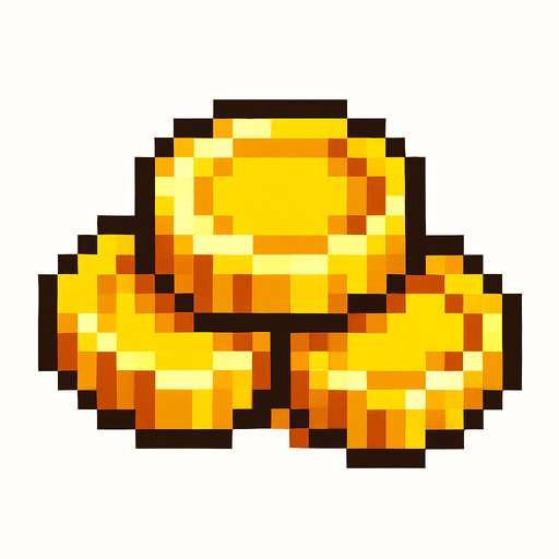 gold.
In-Game asset.  High contrast.  No shadows. pixel. pixel