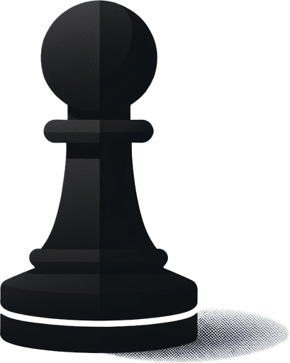 Black pawn.
Single Game Texture.  In-Game asset.  2d.  Blank background.  High contrast.  No shadows