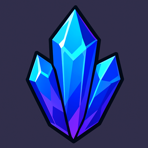 Crystal.
In-Game asset.  2d.  High contrast.  No shadows