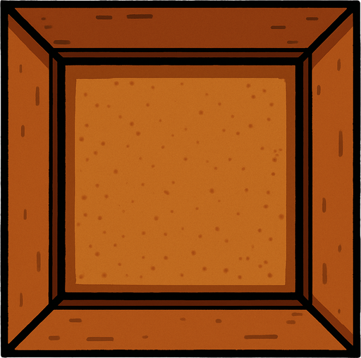 empty room top view.
In-Game asset.  2d.  High contrast.  No shadows