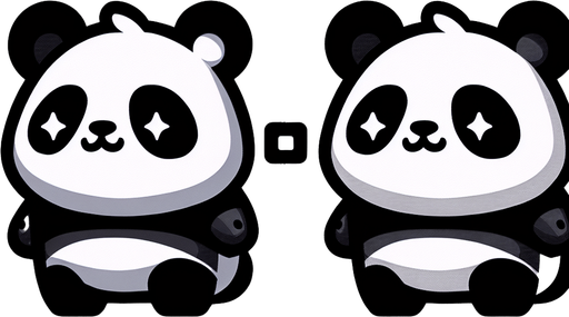Panda.
Single Game Texture.  In-Game asset.  2d.  Blank background.  No shadows