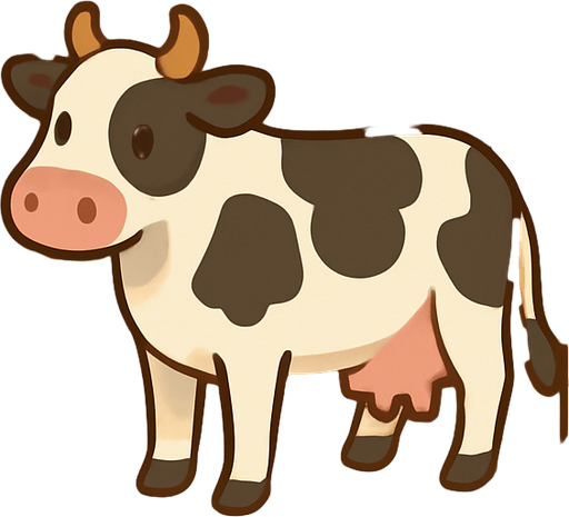 Un establo donde se pueden ver una vaca.
In-Game asset.  No shadows