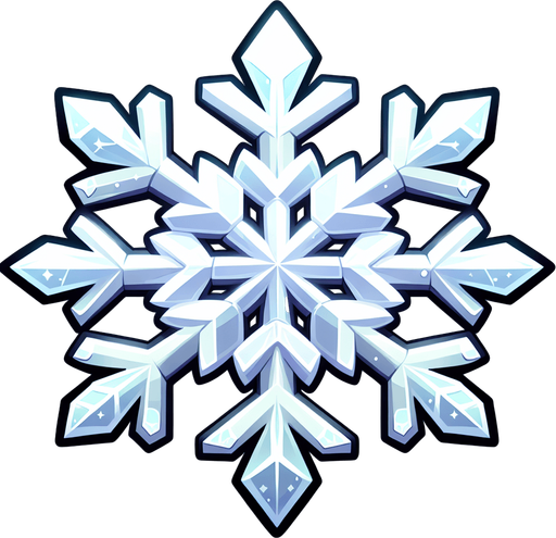 снежинка. мультяшная.
Single Game Texture.  In-Game asset.  2d.  Blank background.  High contrast.  No shadows