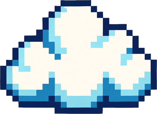 Pixel art cloud.
In-Game asset.  2d.  High contrast.  No shadows