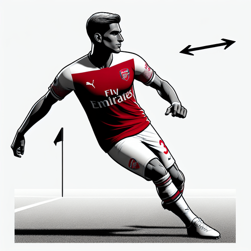 arsenal footballer Single Game Texture. In-Game asset. 2d. Blank background. High contrast. No shadows.