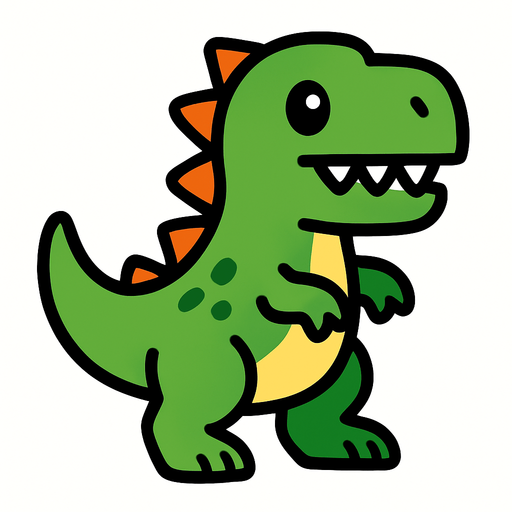 dinosaur.
In-Game asset.  2d.  High contrast.  No shadows