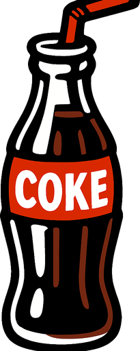 Coke bottle with straw.
In-Game asset.  2d.  High contrast.  No shadows