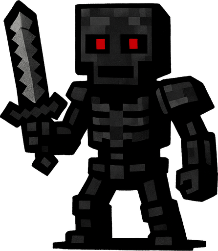 kara savaşçı bir wither iskelet çok korkunç gözükür ama iyi biridir.
In-Game asset.  2d.  High contrast.  No shadows