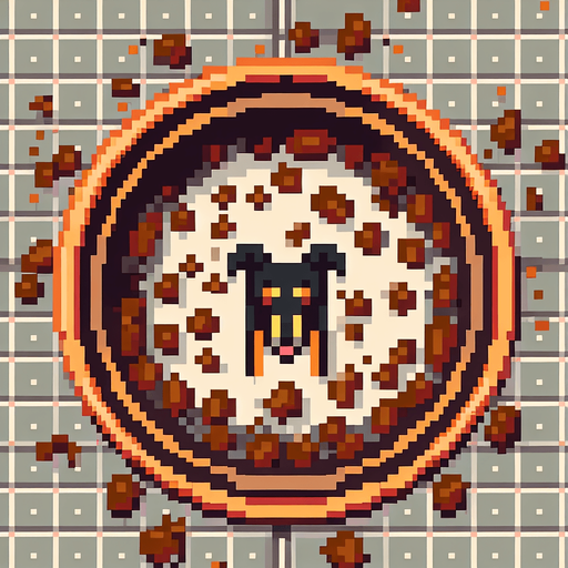 Directly overhead, plumb view of a dog poop.
Zenith view, directly overhead, plumb view. NOT PERSPECTIVE! . Pixel art