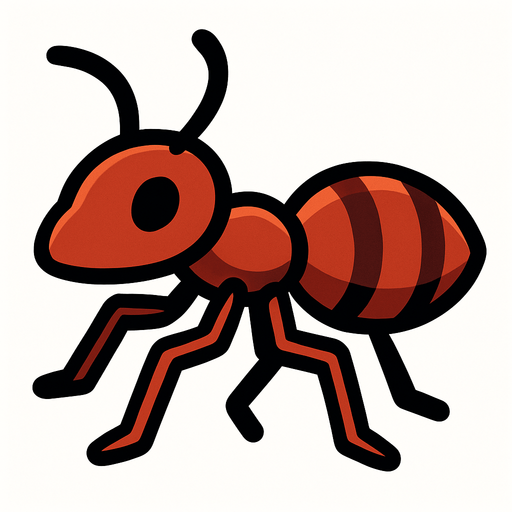 hormiga.
In-Game asset.  2d.  High contrast.  No shadows