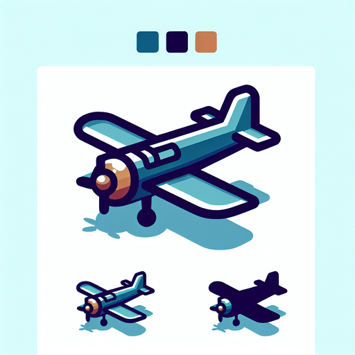 Small aeroplane.
Single Game Texture. In-Game asset. 2d. Blank background. High contrast. No shadows.