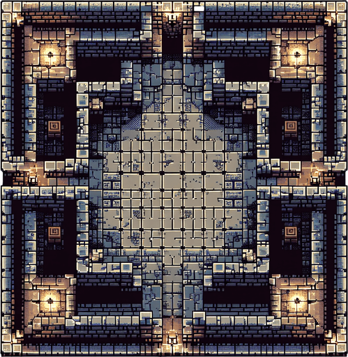 pixelart dungeon background. seen from the top..
Single Game Texture. In-Game asset. 2d. Blank background. High contrast. No shadows.