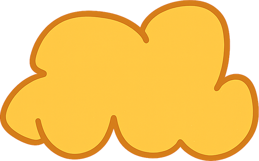 Haz una nube amarilla
. No background. Transparent background. Blank background. No shadows. 2d. In-Game asset. flat