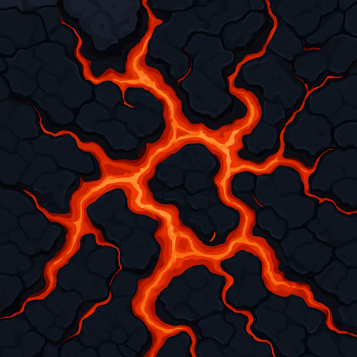 Magma oscura, ocupar toda la imagen, visto desde arriba.
In-Game asset.  2d.  High contrast.  No shadows
