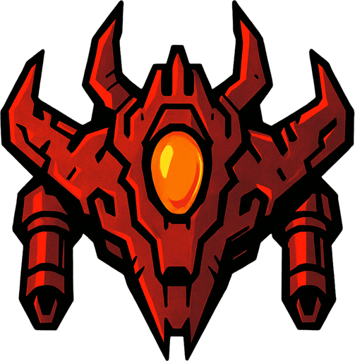 düşman uzay gemisi.
In-Game asset.  2d.  High contrast.  No shadows