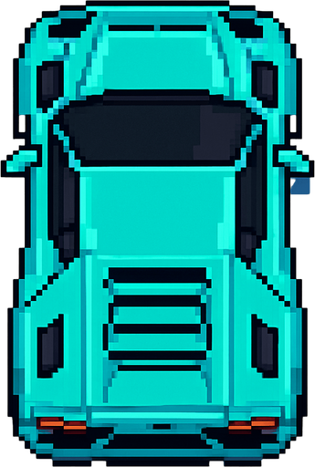 Draw 2d pixel lamborghini car top view turkuaz..
In-Game asset.  2d.  High contrast.  No shadows