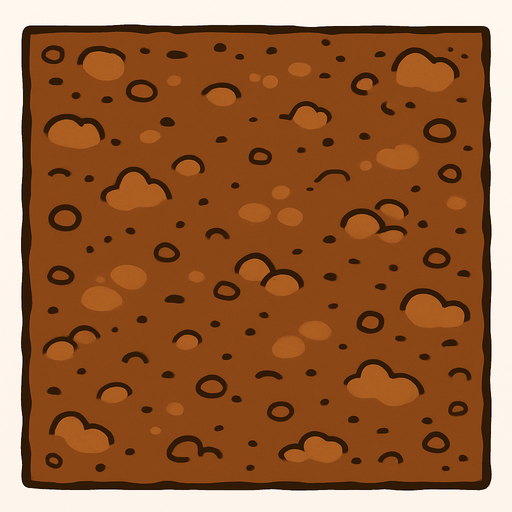 düz toprak resmi.
In-Game asset.  2d.  High contrast.  No shadows