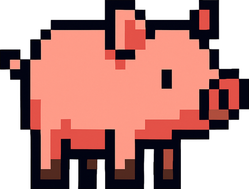 Domuz pixel.
In-Game asset.  2d.  High contrast.  No shadows