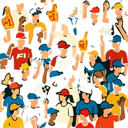 bird's-eye view of the F1 spectator crowd.
In-Game asset.  2d.  High contrast.  No shadows