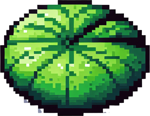 pixelart asset floating lilypad.
White background, high contrast, shadowless.