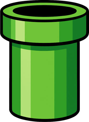 Green pipe.
In-Game asset.  2d.  High contrast.  No shadows