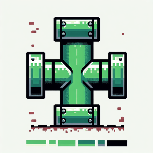 Mario pipe up and down side.
Single Game Texture. In-Game asset. 2d. Blank background. High contrast. No shadows.