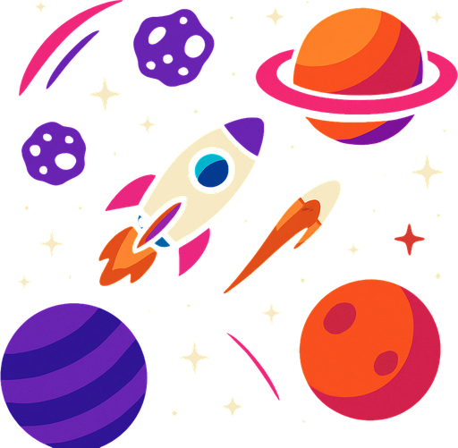 araka plan olarak uzay teması olsun.
In-Game asset.  2d.  High contrast.  No shadows