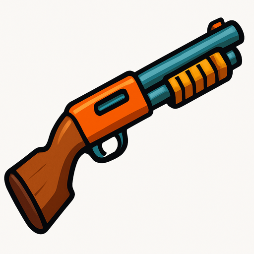 escopeta dibujada.
In-Game asset.  2d.  High contrast.  No shadows