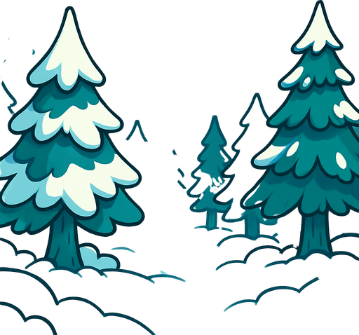 Background, endless, forest, winter, cartoon.
In-Game asset.  2d.  High contrast.  No shadows