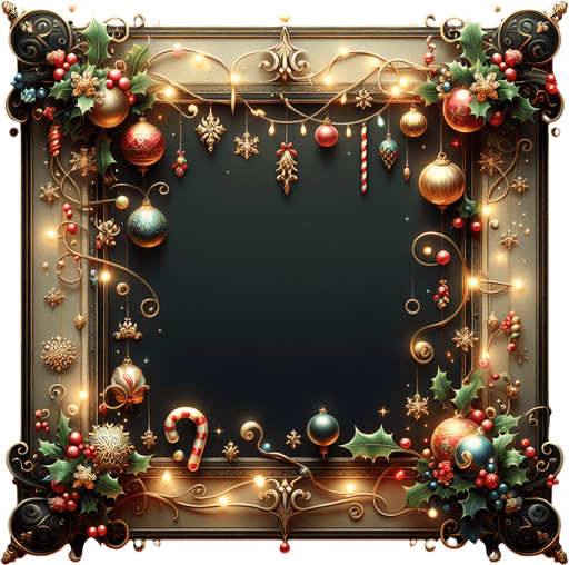 frame of an empty christmas themed popup with a decorated border User interface