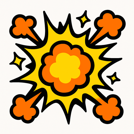 Bomb effect.
In-Game asset.  2d.  High contrast.  No shadows