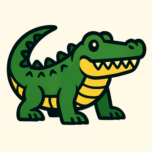 Crocodile.
In-Game asset.  2d.  High contrast.  No shadows